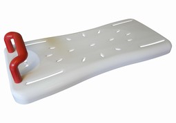 Bathing seat board for bathtubs with adjustable width