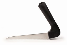 Vegetable knife with ergonomic handle, blade in stainless steel