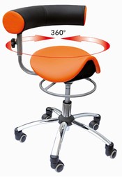 Sanus saddle chair with adjustable armrest