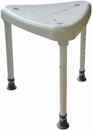 Chair for the bathroom, triangular seat