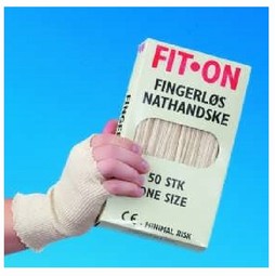 Fingerless cotton glove in 100 pure unbleached cotton, inner glove