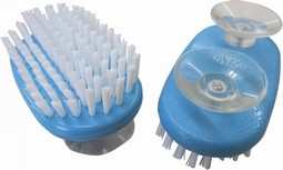 Nail brush with suction cups