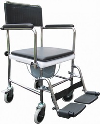 Toilet chair  - example from the product group commode shower chairs with castors, not height adjustable