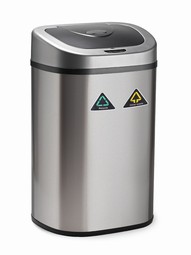 Waste bin, sensor controlled, divided into 2 sorting rooms