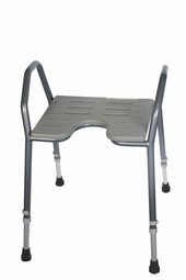 Bathing chair with grey PUR-seat
