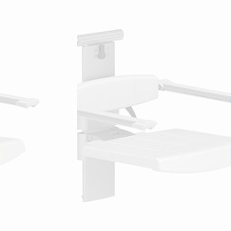 Shower seat for horizontal track, backrest and armrest,height/sideways