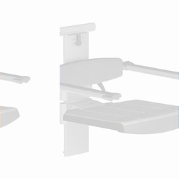 Shower seat for horizontal track, backrest and armrest,height/sideways