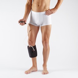 Compression cold therapy for the thigh and lower leg, With pump