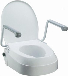 Raised toilet seat with heigth adjustment