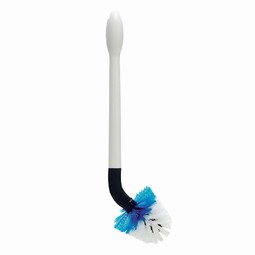 Toilet brush with flexible head and holder