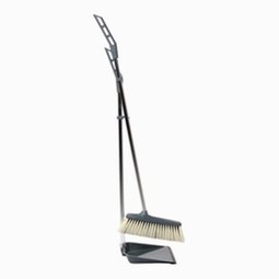 Dustpan with broom and broomstick