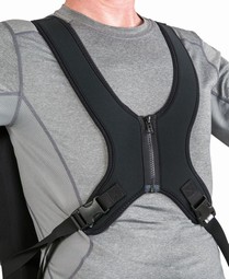 Zipper open  - example from the product group harnesses with shoulder fixation for use in a seat