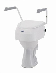 Toilet seat with armrest
