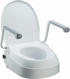 Toiletraiser with armrests, adjustable hight
