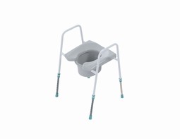 Toilet seat with horseshoes designed seat - free-standing  - example from the product group commode shower chairs without castors, height adjustable