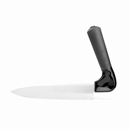 Meat knife with angled handle