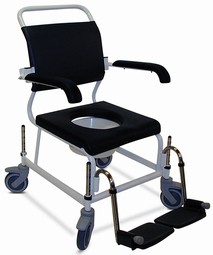 Black Line Mobile toilet-/shower chair  - example from the product group commode shower chairs with castors, non-electrical height adjustable