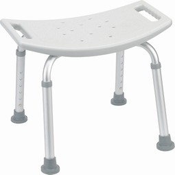 Bath chair with curved seat and handles