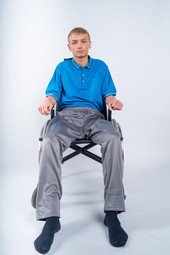 Wheelchair trousers with back opening