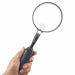 Standing magnifying glass with LED light