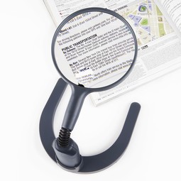 Standing magnifying glass with LED light