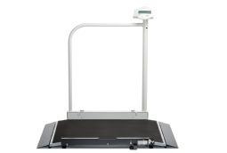 seca 677 wheelchair scale with handrail and transport wheels