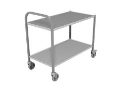 Stainless steel rolling table with push bar