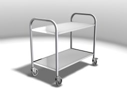 Stainless steel rolling table with push bar