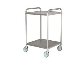 Stainless table trolley w/shelves and bead edge