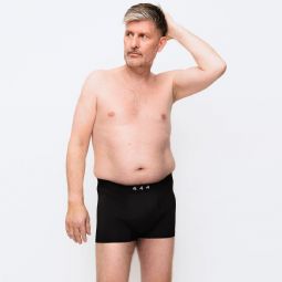 Incontinence black boxer shorts for men