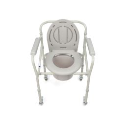 Basic folding commode chair with wheels