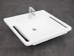 Washbasin WBR-102 - Low mounted/long integrated grabs