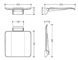 HEWI Hinged seat - click to see picture in full size - opens new window HEWI Hinged seat