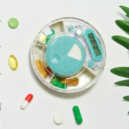 Countdown pill box with audio alarm