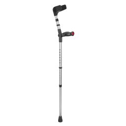 Crutches with anatomical soft grip and double adjustment