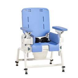 R82 Flamingo Curo toileting and bathing chair on Compact frame - click to see picture in full size - opens new window R82 Flamingo Curo toileting and bathing chair on Compact frame