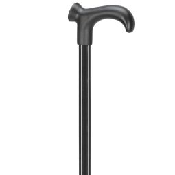 Cane with Derby handle in light metal - click to see picture in full size - opens new window Cane with Derby handle in light metal