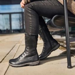 New Feet tall womens boot with zipper and laces