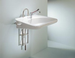 Wash basin bracket, height adjustable